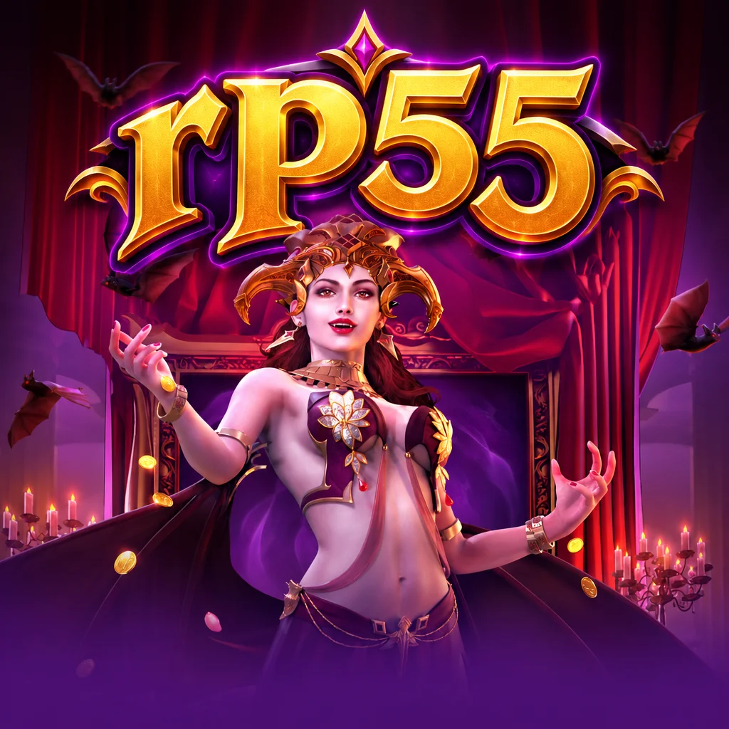 rp55 menghadirkan sosok vampir wanita elegan berlatar kastel gelap dalam game Vampire's Charm